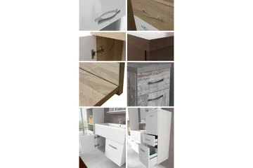 Ericka Badrumsset - Vit/Högglans/Grå/Brun - Hus & renovering - Kök & bad - Badrum - Badrumsmöbler & badrumsinredning - Kompletta möbelpaket badrum