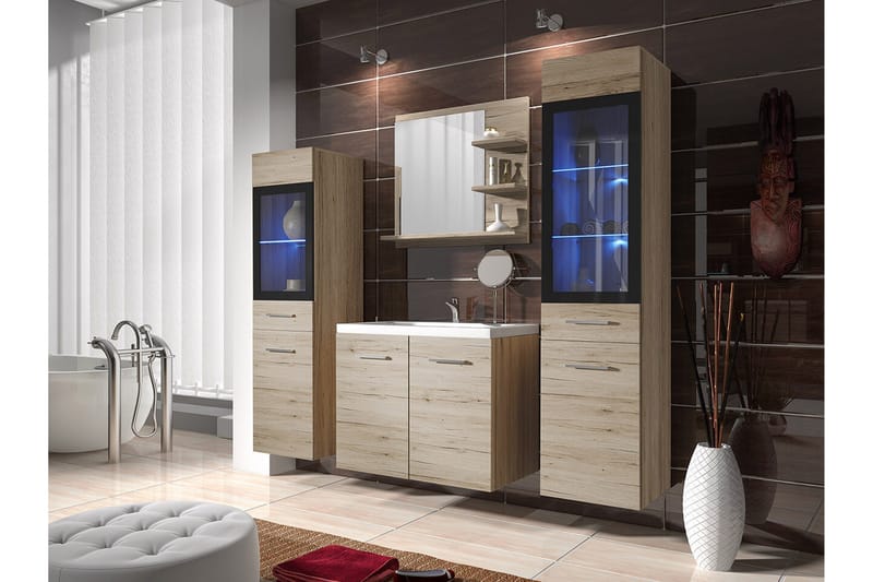 Galbally Badrumsmöbelset Brown - Hus & renovering - Kök & bad - Badrum - Badrumsmöbler & badrumsinredning - Kompletta möbelpaket badrum