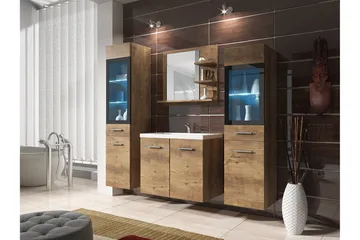Galbally Badrumsmöbelset Brown - Hus & renovering - Kök & bad - Badrum - Badrumsmöbler & badrumsinredning - Kompletta möbelpaket badrum