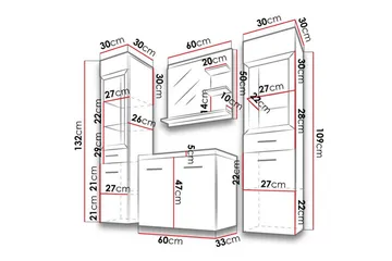 Galbally Badrumsmöbelset Brown - Hus & renovering - Kök & bad - Badrum - Badrumsmöbler & badrumsinredning - Kompletta möbelpaket badrum