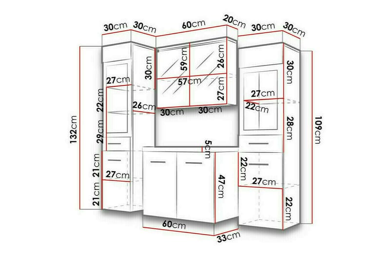 Galbally Badrumsmöbelset Brown - Hus & renovering - Kök & bad - Badrum - Badrumsmöbler & badrumsinredning - Kompletta möbelpaket badrum