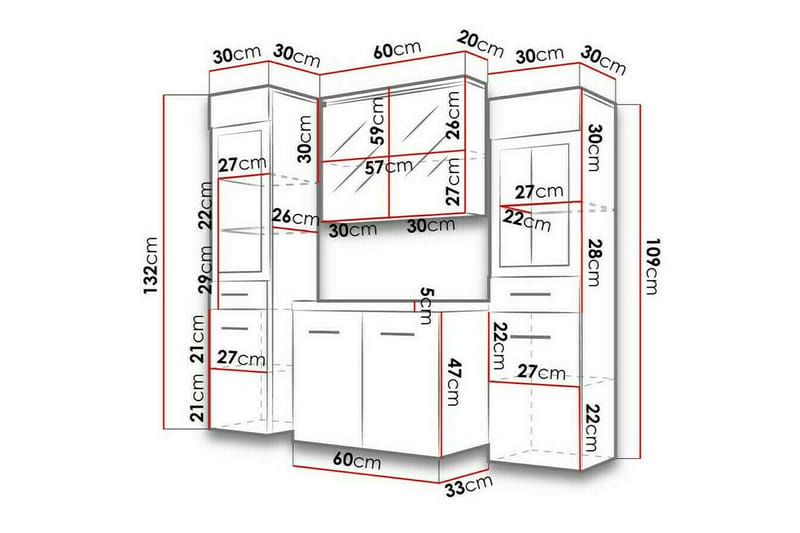 Galbally Badrumsmöbelset Brown - Hus & renovering - Kök & bad - Badrum - Badrumsmöbler & badrumsinredning - Kompletta möbelpaket badrum