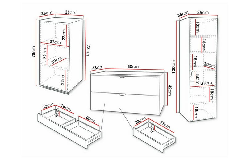 Glenndale Badrumsmöbelset - Grå - Hus & renovering - Kök & bad - Badrum - Badrumsmöbler & badrumsinredning - Kompletta möbelpaket badrum