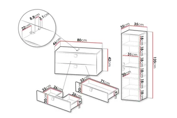 Glenndale Badrumsmöbelset - Vit - Hus & renovering - Kök & bad - Badrum - Badrumsmöbler & badrumsinredning - Kompletta möbelpaket badrum