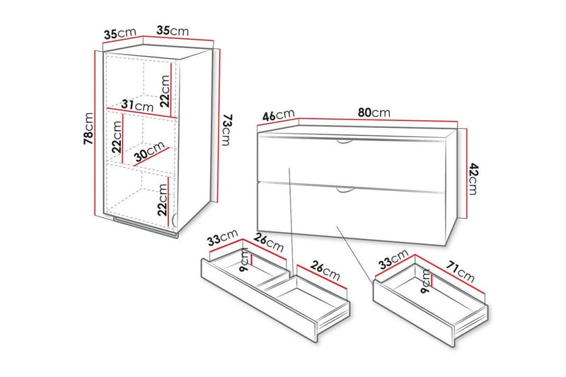 Glenndale Badrumsmöbelset - Vit - Hus & renovering - Kök & bad - Badrum - Badrumsmöbler & badrumsinredning - Kompletta möbelpaket badrum