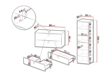 Glenndale Badrumsmöbelset - Vit - Hus & renovering - Kök & bad - Badrum - Badrumsmöbler & badrumsinredning - Kompletta möbelpaket badrum