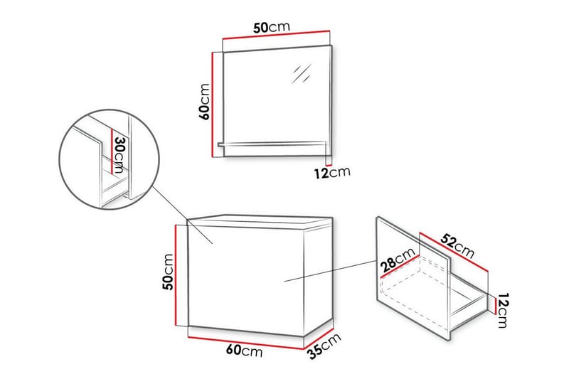 Kintore Badrumsmöbelset - Svart - Hus & renovering - Kök & bad - Badrum - Badrumsmöbler & badrumsinredning - Kompletta möbelpaket badrum