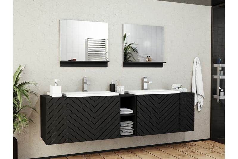 Kintore Badrumsmöbelset - Svart - Hus & renovering - Kök & bad - Badrum - Badrumsmöbler & badrumsinredning - Kompletta möbelpaket badrum