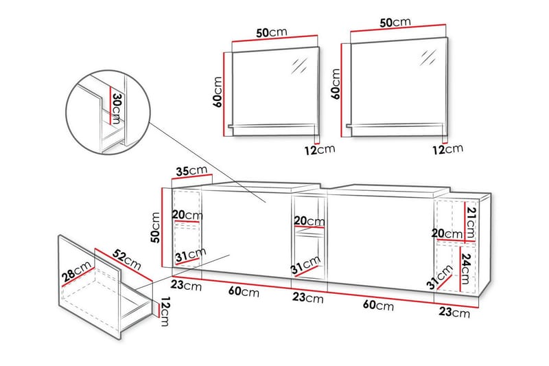 Kintore Badrumsmöbelset - Svart - Hus & renovering - Kök & bad - Badrum - Badrumsmöbler & badrumsinredning - Kompletta möbelpaket badrum