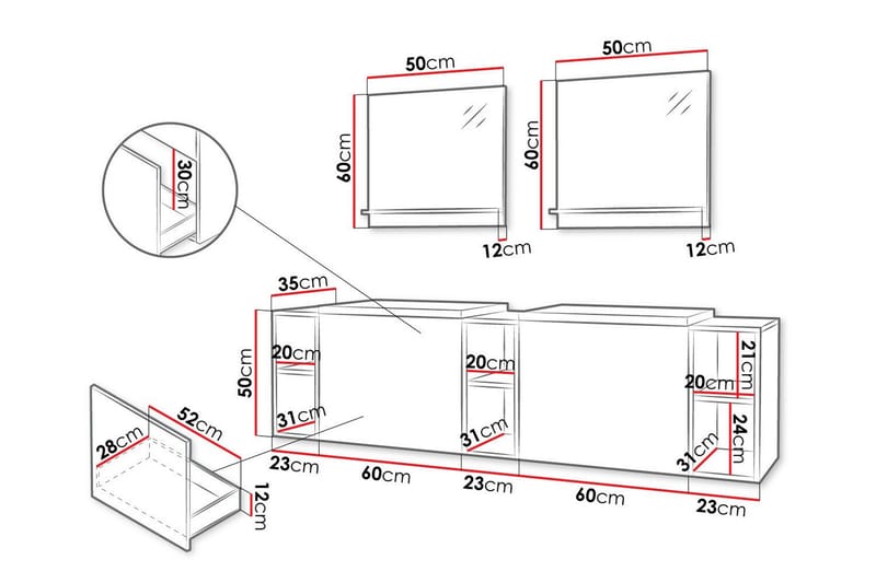 Kintore Badrumsmöbelset - Svart - Hus & renovering - Kök & bad - Badrum - Badrumsmöbler & badrumsinredning - Kompletta möbelpaket badrum