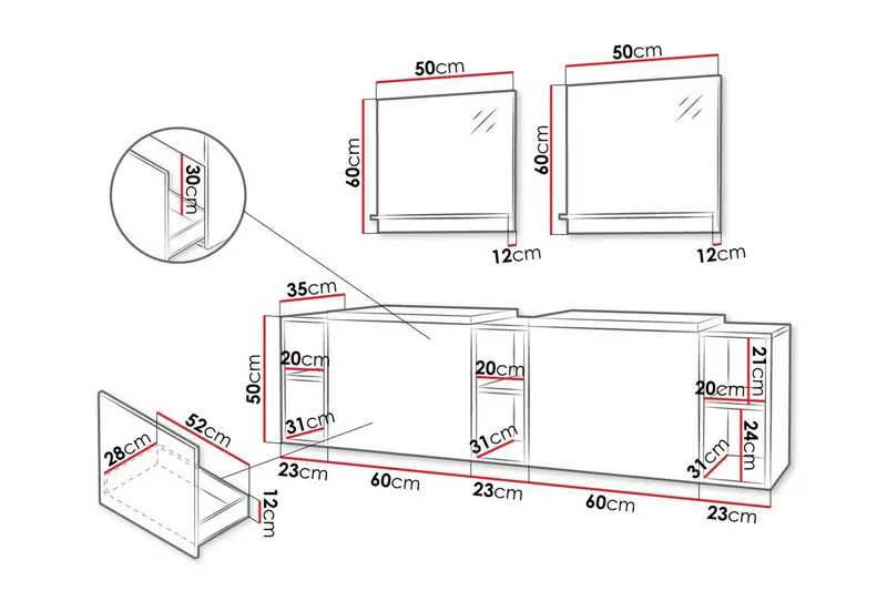 Kintore Badrumsmöbelset - Vit - Hus & renovering - Kök & bad - Badrum - Badrumsmöbler & badrumsinredning - Kompletta möbelpaket badrum