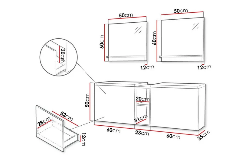 Kintore Badrumsmöbelset - Vit - Hus & renovering - Kök & bad - Badrum - Badrumsmöbler & badrumsinredning - Kompletta möbelpaket badrum