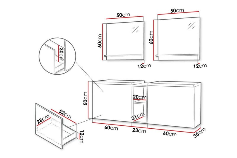 Kintore Badrumsmöbelset - Vit - Hus & renovering - Kök & bad - Badrum - Badrumsmöbler & badrumsinredning - Kompletta möbelpaket badrum