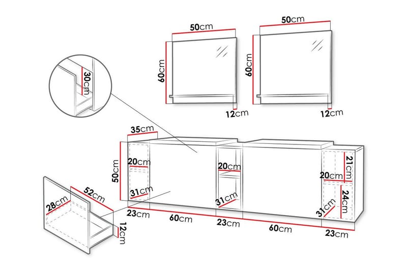 Kintore Badrumsmöbelset - Vit - Hus & renovering - Kök & bad - Badrum - Badrumsmöbler & badrumsinredning - Kompletta möbelpaket badrum