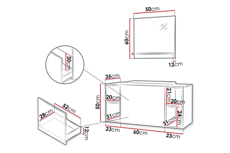 Kintore Badrumsmöbelset - Vit - Hus & renovering - Kök & bad - Badrum - Badrumsmöbler & badrumsinredning - Kompletta möbelpaket badrum