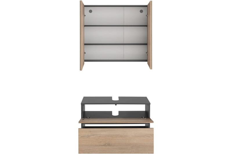 Kompletta möbelpaket Loft24 Wisla Komplett möbelpaket Grå 15x80 cm - Hus & renovering - Kök & bad - Badrum - Badrumsmöbler & badrumsinredning - Kompletta möbelpaket badrum