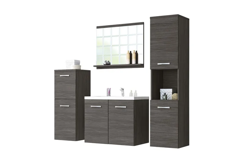 Malo Badrumsset - Gråsvart - Hus & renovering - Kök & bad - Badrum - Badrumsmöbler & badrumsinredning - Kompletta möbelpaket badrum