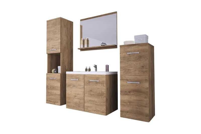 Malo Badrumsset - Mörk Ek - Hus & renovering - Kök & bad - Badrum - Badrumsmöbler & badrumsinredning - Kompletta möbelpaket badrum