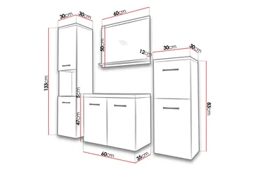 Malo Badrumsset - Mörk Ek - Hus & renovering - Kök & bad - Badrum - Badrumsmöbler & badrumsinredning - Kompletta möbelpaket badrum