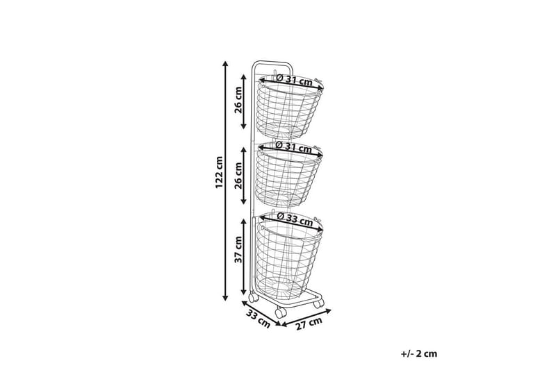 Korg Ayapal Silver - Silver - Hus & renovering - Kök & bad - Badrum - Badrumsmöbler & badrumsinredning - Rullvagn badrum
