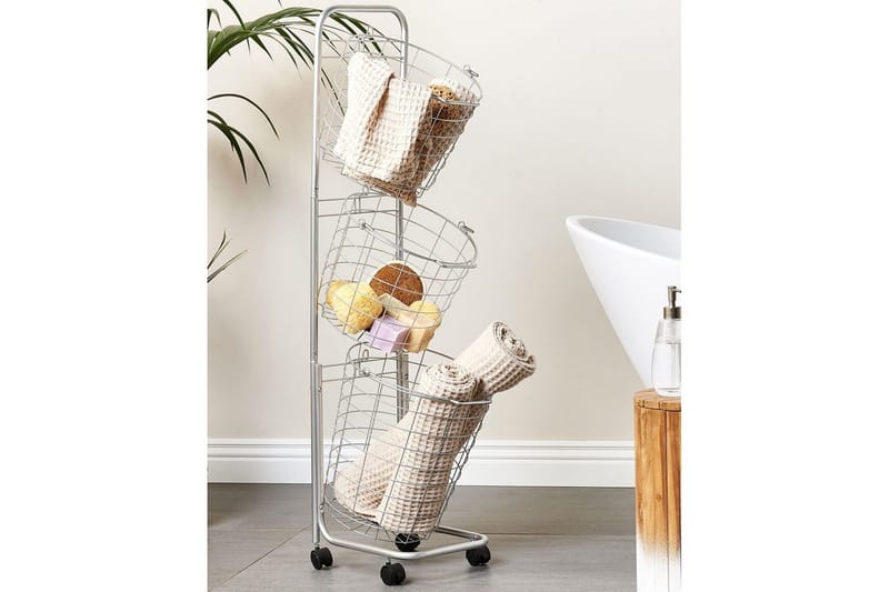 Korg Ayapal Silver - Silver - Hus & renovering - Kök & bad - Badrum - Badrumsmöbler & badrumsinredning - Rullvagn badrum