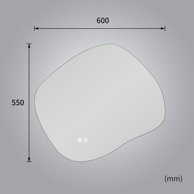 LED-spegel 60x55 cm | Anti-Fog | Högkvalitativ kopparfri spegel | Lyfco - Hus & renovering - Kök & bad - Badrum - Badrumsmöbler & badrumsinredning - Badrumsspegel