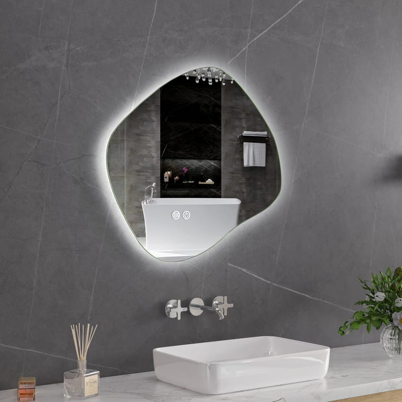 LED-spegel 60x55 cm | Anti-Fog | Högkvalitativ kopparfri spegel | Lyfco - Hus & renovering - Kök & bad - Badrum - Badrumsmöbler & badrumsinredning - Badrumsspegel