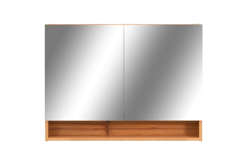 LED-Spegelskåp för badrum ek 80x15x60 cm MDF - Brun - Spegelskåp badrum