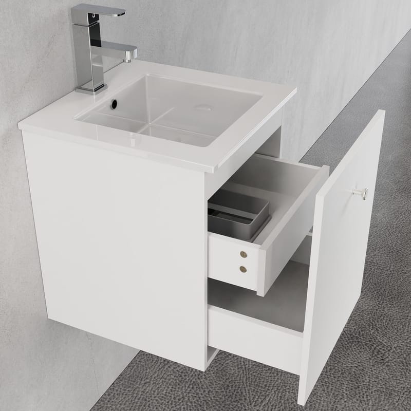 Liten kommod 40cm | Nedsänkt handfat | Vilmer vit - Hus & renovering - Kök & bad - Badrum - Badrumsmöbler & badrumsinredning - Tvättställsskåp & kommod