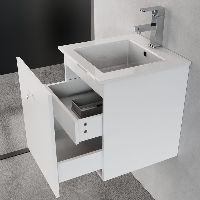 Liten kommod 40cm | Nedsänkt handfat | Vilmer vit - Hus & renovering - Kök & bad - Badrum - Badrumsmöbler & badrumsinredning - Tvättställsskåp & kommod