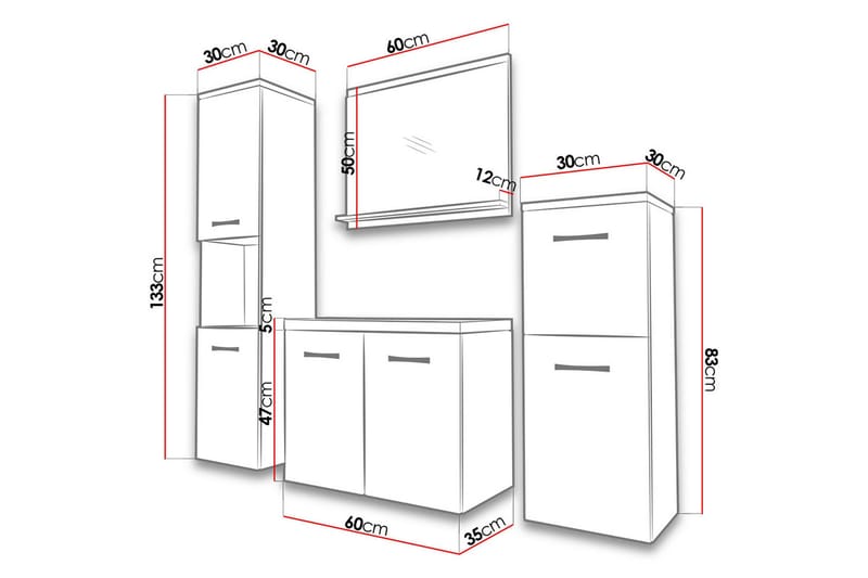 Malo Badrumsset - Beige - Hus & renovering - Kök & bad - Badrum - Badrumsmöbler & badrumsinredning - Kompletta möbelpaket badrum