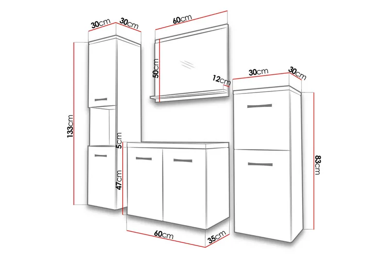 Malo Badrumsset - Mörk Ek - Hus & renovering - Kök & bad - Badrum - Badrumsmöbler & badrumsinredning - Kompletta möbelpaket badrum