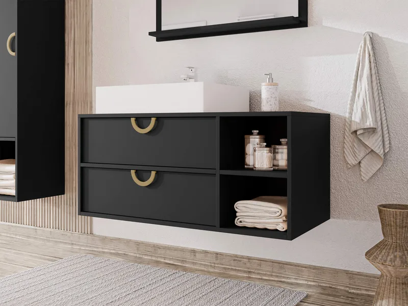 Merlinor Badrumskommod - Svart - Hus & renovering - Kök & bad - Badrum - Badrumsmöbler & badrumsinredning - Badrumsförvaring