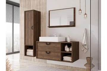 Merlinor Möbelset för Badrum - Brun - Hus & renovering - Kök & bad - Badrum - Badrumsmöbler & badrumsinredning - Kompletta möbelpaket badrum