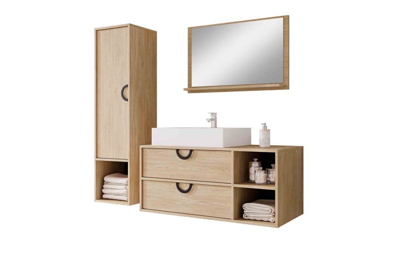 Merlinor Möbelset för Badrum - Brun - Hus & renovering - Kök & bad - Badrum - Badrumsmöbler & badrumsinredning - Kompletta möbelpaket badrum