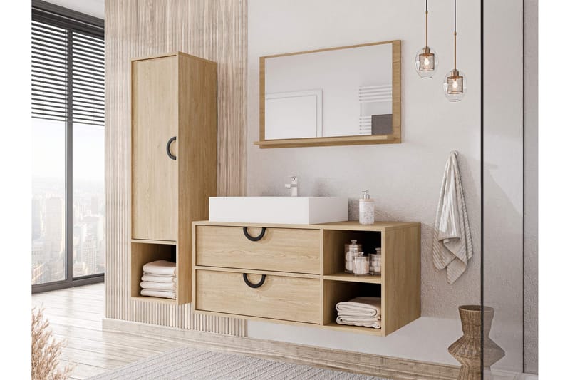 Merlinor Möbelset för Badrum - Brun - Hus & renovering - Kök & bad - Badrum - Badrumsmöbler & badrumsinredning - Kompletta möbelpaket badrum