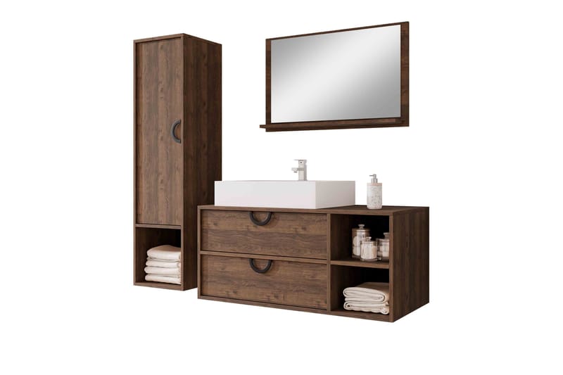 Merlinor Möbelset för Badrum - Brun - Hus & renovering - Kök & bad - Badrum - Badrumsmöbler & badrumsinredning - Kompletta möbelpaket badrum
