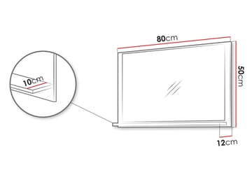 Merlinor Väggspegel 80 cm - ljusbrun - Hus & renovering - Kök & bad - Badrum - Badrumsmöbler & badrumsinredning - Badrumsspegel