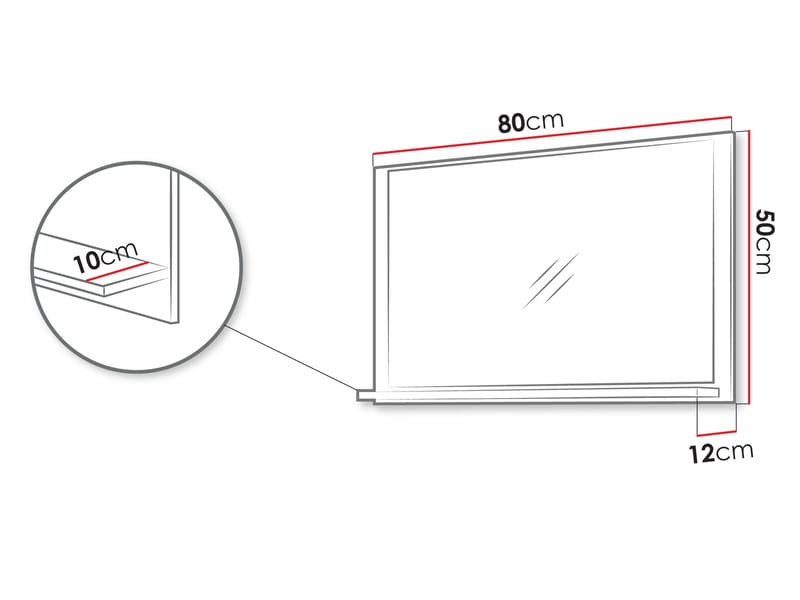 Merlinor Väggspegel 80 cm - ljusbrun - Hus & renovering - Kök & bad - Badrum - Badrumsmöbler & badrumsinredning - Badrumsspegel