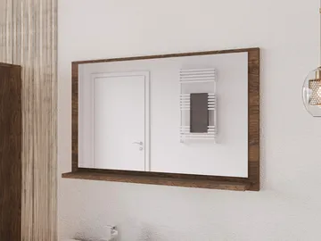 Merlinor Väggspegel 80 cm - mörkbrun - Hus & renovering - Kök & bad - Badrum - Badrumsmöbler & badrumsinredning - Badrumsspegel