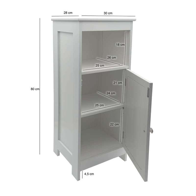 Morano Badrumsskåp 30x80 cm Wienerflätning - vit och silverfärgad - Hus & renovering - Kök & bad - Badrum - Badrumsmöbler & badrumsinredning - Badrumsskåp