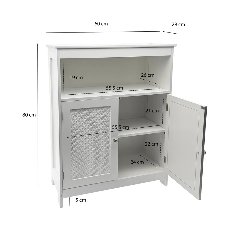 Moreri Badrumsskåp 60 cm Wienerflätning - vit och silverfärgad - Hus & renovering - Kök & bad - Badrum - Badrumsmöbler & badrumsinredning - Badrumsskåp