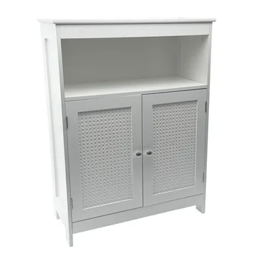 Moreri Badrumsskåp 60 cm Wienerflätning - vit och silverfärgad - Hus & renovering - Kök & bad - Badrum - Badrumsmöbler & badrumsinredning - Badrumsskåp