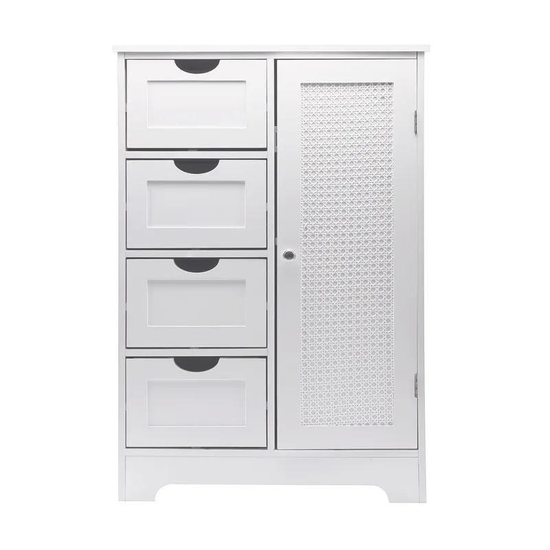 Moruna Badrumsskåp 55 cm - vit och silverfärgad - Hus & renovering - Kök & bad - Badrum - Badrumsmöbler & badrumsinredning - Badrumsskåp