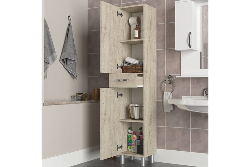 Namo Högskåp Badrum - Beige - Hus & renovering - Kök & bad - Badrum - Badrumsmöbler & badrumsinredning - Badrumsskåp
