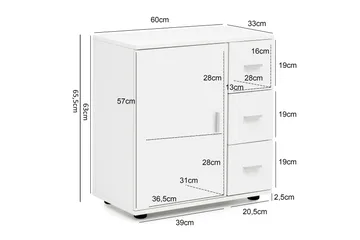 Paityn Badrumsskåp 60x33 cm - Vit - Hus & renovering - Kök & bad - Badrum - Badrumsmöbler & badrumsinredning - Tvättställsskåp & kommod