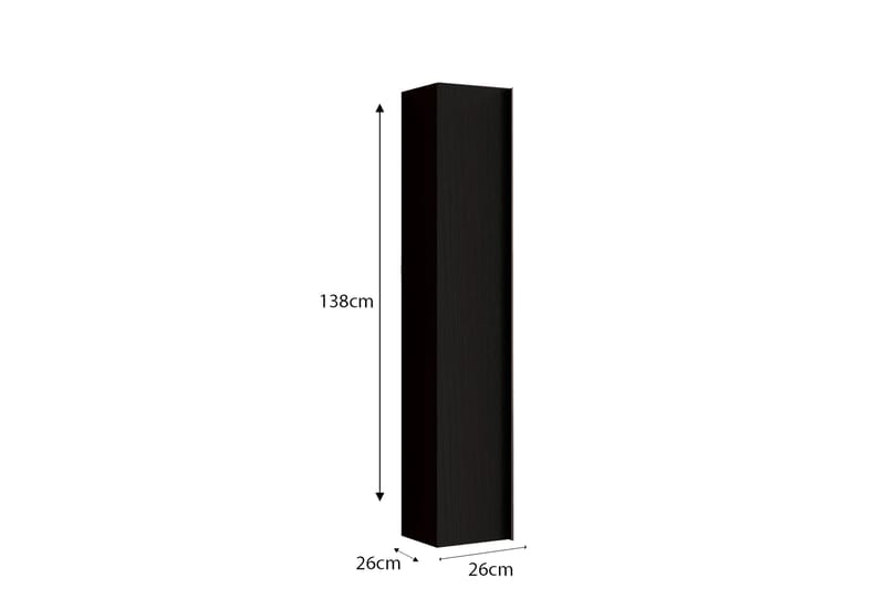 Parona Högskåp Badrum 26x138 cm - Svart - Hus & renovering - Kök & bad - Badrum - Badrumsmöbler & badrumsinredning - Badrumsskåp