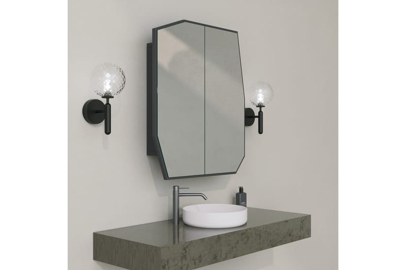 Patni Väggskåp med Spegel 45 cm - Svart - Spegelskåp badrum