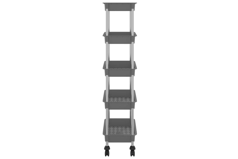 Rullvagn 5 våningar grå 40x22x116 cm järn och ABS - Grå - Hus & renovering - Kök & bad - Badrum - Badrumsmöbler & badrumsinredning - Rullvagn badrum