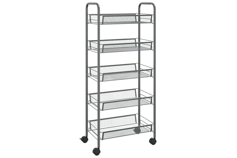 Rullvagn 5 våningar grå 46x26x105 cm järn - Grå - Hus & renovering - Kök & bad - Badrum - Badrumsmöbler & badrumsinredning - Rullvagn badrum
